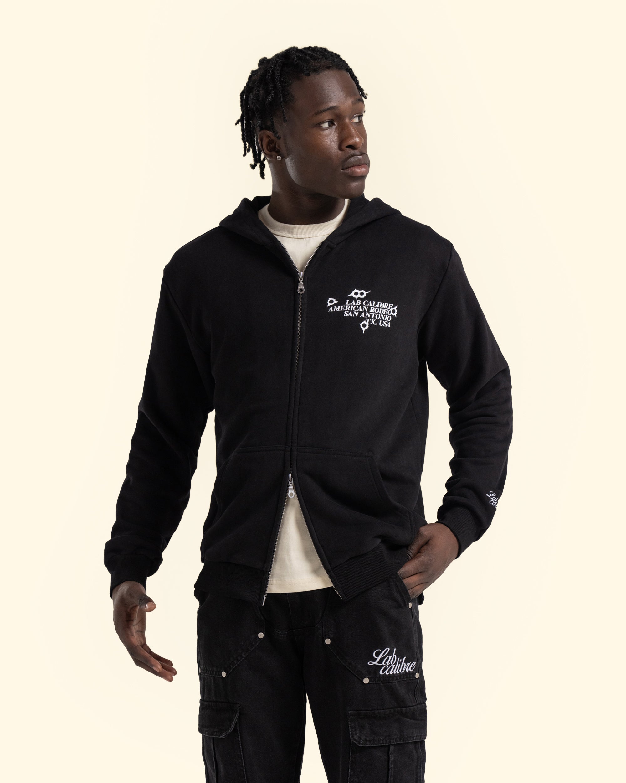 Bullet Zip Hoodie - Jet Black