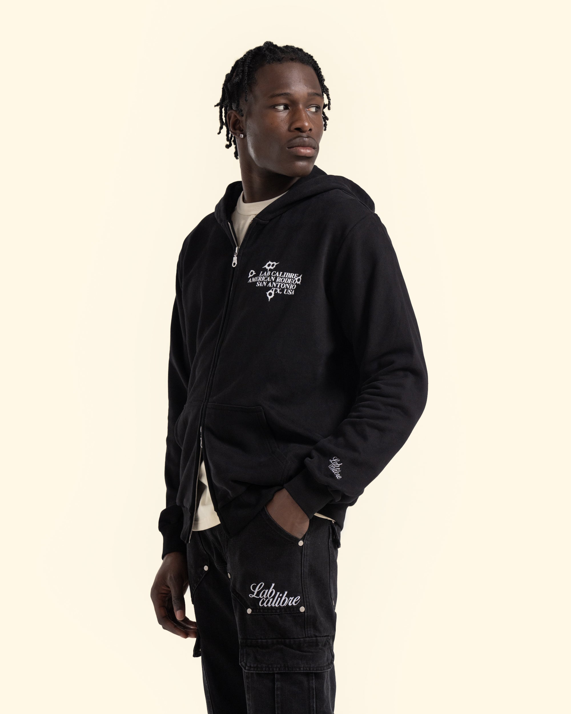 Bullet Zip Hoodie - Jet Black